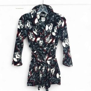 Star Wars Child Plush Bathrobe Darth Vader With Belt Black White Size M(8)